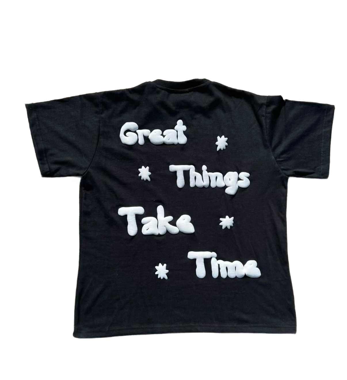 Monstro Great things take time puff print tee